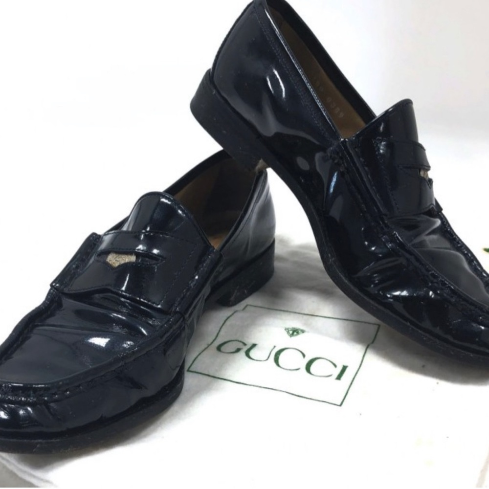 Black Gucci Penny Loafers (Size: 8.5)